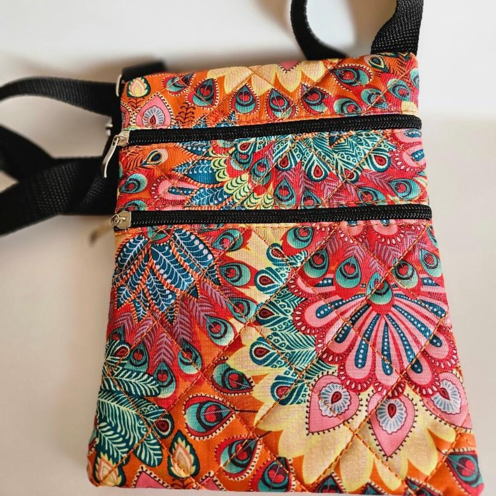 Quilted crossbody bag from Olivia Moss Peacock Parade Collection 6.5x8